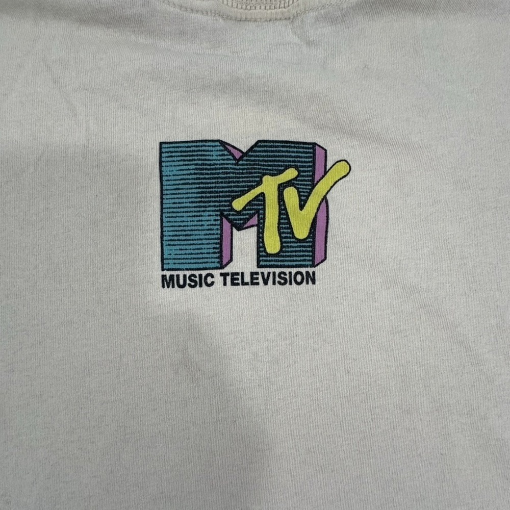 MTV T-Shirt Mens L/XL Beige Graphic Retro 90s MTV Casual Wear Rock Skate VTG - Picture 8 of 8